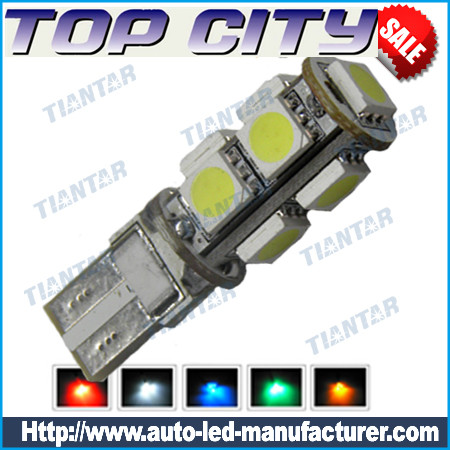 Topcity Euro Error Free 9-SMD-5050 T10 2825 W5W LED 
    Bulbs - Canbus led
